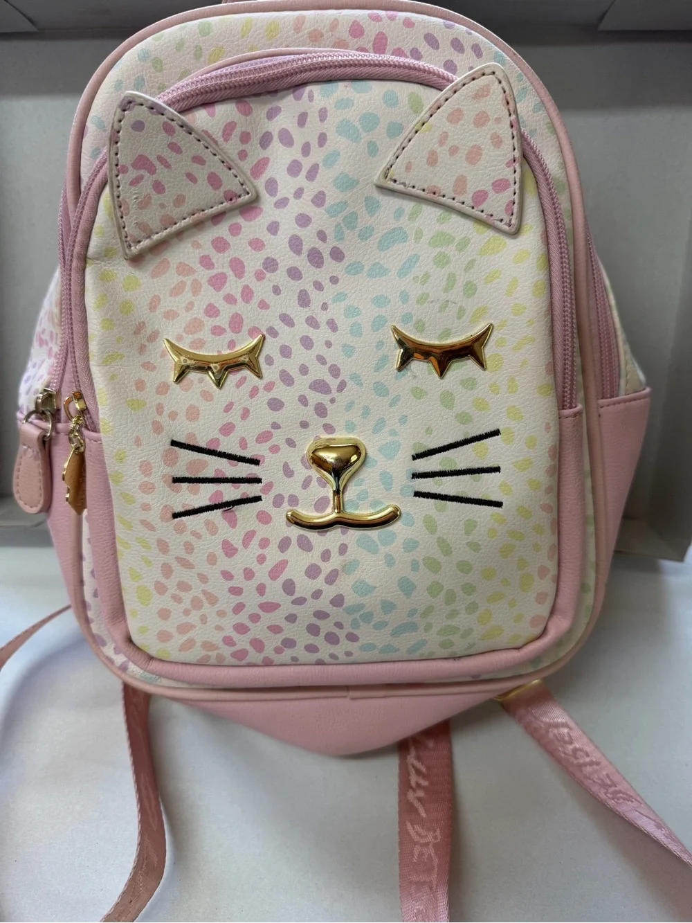 Y2K Luv Betsey Johnson Pastel Leopard Kitty Mini Backpack 🐱💖